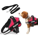 Kraftidy Dog Harness with Name id Customized for Dogs Large Medium Small Puppy All Breeds No Pull Harness Reflective Vest Harness Belt Adjustable with Personalized Dog Name (with Leash) (Medium Dogs)