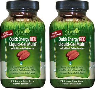 Irwin Naturals Quick Energy RED Liquid-Gel Multi – 72 Liquid Soft-Gels – Nitric Oxide + Energy Support - 2 Pack