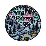 Northern Lights Camping in The Mountains Iron-On Patch | Forest Embroidery Patch, Stars ironable Patch, Sky Iron on Patches, Nature Badges Finally Home