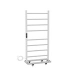AQUAWORLD Stainless Steel 304 Floor Standing Electric Towel Warmer Heated Towel Rail with Built-in Timer for Bathroom Free Standing Hardwired Bath Towel Heater Polished Chrome 1100mm x 500mm