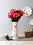 Fourwalls Beautiful Decorative Artificial Carnation Flower Bouquet for Home décor (Set of 2, 50 cm Tall, 18 Flower Stems, Bay/Pink)