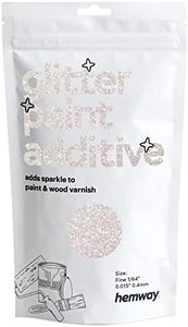 Hemway Glitter Paint Additive Crystals for Acrylic Emulsion Paint, Interior & Exterior Walls, Wood, Varnish, Matt, Gloss 100g / 3.5oz - Fine (1/64" 0.015" 0.4mm) - Mother of Pearl Iridescent