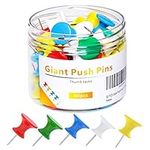 UpdateClassic 60 PCS Gaint Push Pins, 1 Inch, Jumbo Thumb Tacks, Steel Point and Plastic Head, Large Thumbtacks for Bulletin Board Cork Board, Long pushpins for Wall (Multicolor), (push pins-032861)