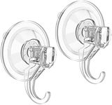 VIS'V Wreath Hanger, Large Clear Heavy Duty Suction Cup Wreath Hooks 22 LB Removable Strong Window Glass Door Suction Cup Wreath Holder for Halloween Christmas Wreath Decorations - 2 Pcs