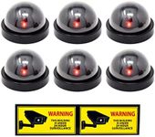 Mandala Crafts Fake Security Cameras with Led Light - Dummy Security Cameras - 6 Fake Surveillance Fake Camera Outdoor Indoor Simulated CCTV Fake Video Cameras