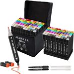 Banral 60 Colors Alcohol Markers Set, Dual Tip Alcohol Based Markers, Art Markers Pens for Artists Kids Adult Coloring, Permanent Illustration Sketch Markers for Drawing with Case and Holders