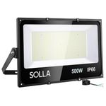 SOLLA 500W LED Flood Light Outdoor, 50000lm 3000K Warm White 2750W Equivalent Super Bright Security Light, IP66 Waterproof Arena Lights,Commercial Lighting for Backyard,Court,Stadium,Fields 110-265V