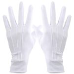 YSFVNP White Gloves Fancy Dress， Stitched White Gloves, Soft Moisturizing Gloves Suitable for Coin Handling Services Parade Formal Guard Police Wedding Formal Tuxedo Jewelry Inspection