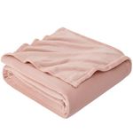 EHEYCIGA Fleece Blanket Dusty Pink Throws for Sofas Large Fluffy Warm Soft Blanket for Bed Settees Armchairs, Fit All Season, Queen, 220x240cm