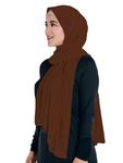 Lina & Lily Non-see-through Jersey Modal Hijab Head Scarf Wrap for Muslim Women (Soft Brown)