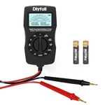 Dlyfull Universal Battery Tester with LCD Display, Small Digital Battery Voltage Resistance Checker for Ni-MH, Ni-CD, Li-ion, Alk & LiFe04 Batteries(AA AAA C D 9V 12V 18650 CR123A 2CR5 CR2032 Cells)