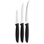 TRAMONTINA Plenus 3 Pc Knife Set for Kitchen Use, Set of Vegetable/Tomato/Fruit, Kitchen Knife Set with Polypropylene Handle, Dishwasher Safe, Made in Brazil