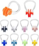 XFentech 10 PCS Swimming Nose Clip - Waterproof Silicone Nose Plugs Kids Swimming Nose Clip Swim Nose Training Protector for Kids and Adults Beginners (Random Color)