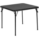 Flash Furniture Kids Folding Table, Vinyl, Black, 24" W x 24" D x 20.25" H