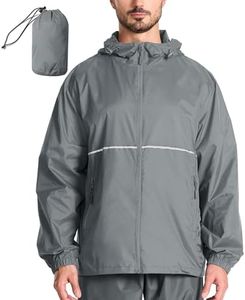 SWISSWELL Men's Rain Jacket Windbreaker Packable,Lightweight Golf Rain Coat Inner Pocket for Camping Hiking Cycling