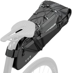OFFBONDAGE Waterproof Bike Saddle Bag Large Capacity 15L Bikepacking Bicycle Seat Bag for Road Mountain