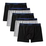 INNERSY Boys Underwear Breathable Cotton Boxer Briefs for 6-18 Teen Boys 5 Pack (X-Large, 3 Black/2 Grey)