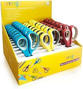 LIVINGO Kids Scissors Bulk Pack 24, 5" Blunt School Safety