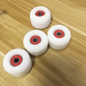 Sport Skateboard Wheels Kit-4pcs 50mm X 35mm 83A White Soft Cruiser Wheels 8pcs High Speed Precision ABEC-9 Ball Bearings 4pcs Spacers