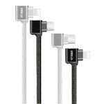 STARTRC Lightning Data Cable to USB-C Cables MFI Certified for DJI Mini 4k/Mini 3 Pro/Mini 2 SE/Mini 2/Mavic Air 2S/Mavic 3 Accessories,11.8inch+6.3inch RC Remote Cotroller OTG Extension Cable(2 Pack)