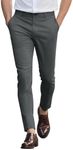 GINGTTO Mens Skinny Chinos Pants Stretch Slim Fit Dress Pants for Men Dark Grey 32