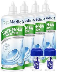 YogaMedic Pack Multipack Solution pour Lentilles de Contact - 4 x 360 ml avec Étui pour Lentilles de Contact - Solution pour Lentilles Souples - Solution pour Lentilles de Contact avec Panthénol