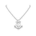 Tiny and Dainty Sterling Silver Faith Hope and Charity Necklace for Women and Teen Girls, Camargue Cross Anchor Heart Necklace, Goddaughter Gift Necklace (16 inches plus 2-inch extender)