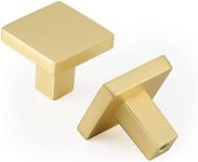 Rergy 10 Pack Gold Cabinet Knobs Brushed Brass Cabinet Knobs Kitchen Dresser Knobs Brushed Brass Drawer Knobs and Pulls for Bathroom Cabinets LS6296GD