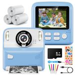 Kids Camera Instant Print,Kaishengyuan 1080P Instant Camera for Kids, 2.4" Screen Children's Camera with 32GB Card 3 Rolls Print Paper, Childrens Digital Camera for Age 3-12 Toys Gifts(Blue)