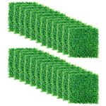 Artilife 24 Pack Artificial Boxwood Panels,Boxwood Panels Wall Greenery Mats,Realistic Green Plant Panel (20" x 20")