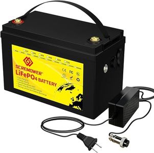 SCREMOWER LiFePO4 Battery 12V 100Ah Up to 7000 Deep Cycle Lithium Iron Phosphate Battery with BMS for Campers RV Solar Marine Golf Carts Energy Power Supply Emergency,Run in Series or Parallel