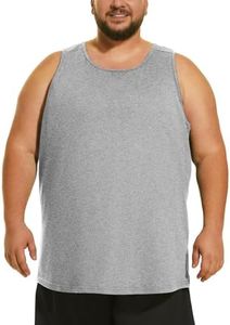Big & Tall Mens Cotton Undershirts Sleeveless A-Shirts LightHempGrey 5XL