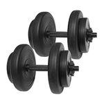 BalanceFrom Fitness 40 Pound All Purpose Vinyl Weight Dumbbell Set with 2.5 Pound and 7.5 Pound Weights and Collar Locks, 14 Piece Set, Black