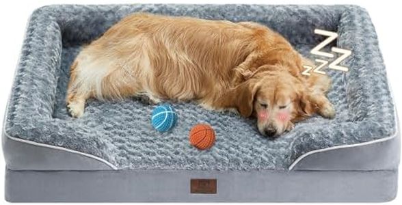 BFPETHOME Dog Beds for Large Dogs, Washable, Bolster Sofa Bed with Waterproof Lining & Non-Skid Bottom, Orthopedic Egg Foam Couch for Pet Sleeping, Pet Bed