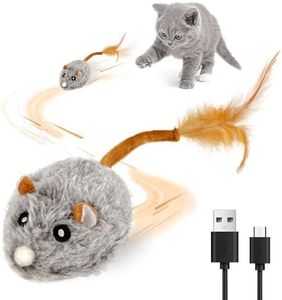COSOWO USB Rechargeable Electric Mouse Cat Toy with Squeaky Sound, Interactive Toys for Indoor Cats, Automatic Mice Kitty Toys with Realistic Chirping, Fun Exercise Hunting Plaything for Pets