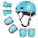 Kids Bike Helmet Adjustable Toddler Helmet with Knee Elbow Wrist Pads for Kids Ages 2-5-8-14 Boys Girls, Multi-Sport Skating Balance Bike Skateboard Scooter Rollerblading Helmet Set