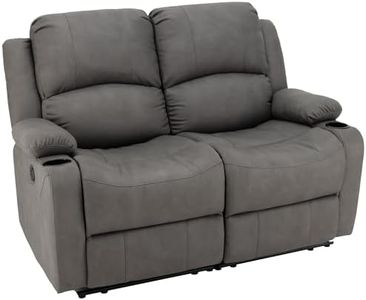 Camper Comfort 58" Wall Hugger Reclining RV Theater Seats | Double Recliner RV Sofa | RV Couch | Wall Hugger Recliner | RV Theater Seating | RV Furniture (Manual, Slate)