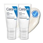 CeraVe PM Daily Facial Moisturiser Lotion Duo for Normal to Dry Skin 52ml with Niacinamide and 3 Essential Ceramides, 2 x 52 ml