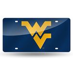 Rico Industries NCAA West Virginia Mountaineers Laser Inlaid Metal License Plate Tag