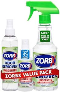 ZORBX Unscented Odor Eliminator Combo Value Pack - Used in Hospitals & Healthcare Facilities | Advanced Trusted Formula | Fast-Acting Odor Remover Sprays for Unpleasant Odors (16 Oz + 7.5 Oz + 2 Oz)
