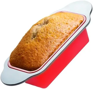 Meatloaf and Bread Pan | Gourmet Non-Stick Silicone Loaf Pan by Boxiki Kitchen | for Baking Banana Bread, Meat Loaf, Pound Cake | 8.5” FDA-Approved BPA-free Silicone, Steel Frame + Handles