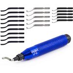 BroadBasic - Deburring Tool Kit with 20 High-Speed-Steel Blades | Edge Burr Remove for Metal, PVC Plumbing Pipe, 3D Printing, Plastic, Copper, Resin Art