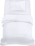 Utopia Bedding 3 Piece Single Bedding Set - Duvet Cover, Fitted Sheet with Pillow case - Soft Brushed Microfiber (White)