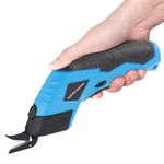 Electric Scissors, Cardboard Cutter, Box Cutter with Blades, Rechargeable Cordless Powerful Fabric Cutter for Sewing Crafting Cardboard, Cordless Shears Tools (Blue)