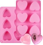 MoldBerry Silicone Soap Mold | 6 Cavity Heart Design Soap Mould For Handmade soaps | Non-Stick Oval Shape Soap Mould | Easy Release Soap Mould | Soap Making Mould For Bath Bomb, Homemade Soap, Soap Bars, Lotion Bar ( Multicolor – PK1 )