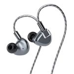 Letshuoer S12 in-Ear Earphone14.8mm Planar Magnetic Driver in Ear Monitors HiFi Wired Headphone with Detachable 2Pin Silver-Plated Monocrystalline Cable for Audiophile Musician(4.4mm, Grey)