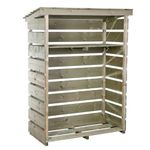 CHARLES BENTLEY FSC Certified, Wooden Log Store, Garden, Small Log Store, Heavy Duty, Firewood Storage, Kindling, Treated Wood, Slatted Design, Slanted Roof, Raised Floor, Spruce (152x119x53.5cm)