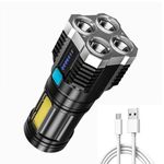 Your Impex 2in1 OSL+COB LED Torch Rechargeable Flashlight 4 Modes Long Range 5W Power Light with Charging Indicator