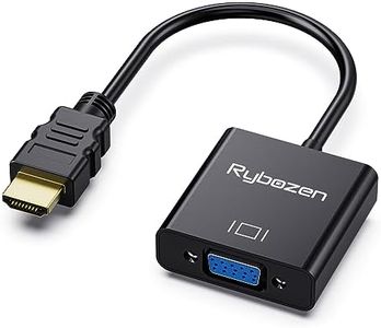 HDMI to VGA Adapter, Gold-Plated HDMI to VGA Converter (Male to Female), Compatible for Computer, Laptop, PC, Monitor, Projector, HDTV, Chromebook, Raspberry Pi, Roku, Xbox and More