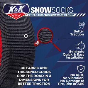 K&K Snow Socks XLarge – Winter Tire Traction Covers